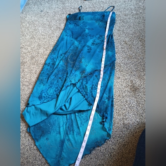 City Triangles Y2K Fairy Dress Juniors Large Asymmetric Blue Floral Whimsigoth - Picture 13 of 15